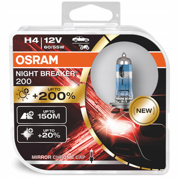 OSRAM ŻARÓWKI H4 12V 60/55W NIGHT BREAKER LASER +200% 