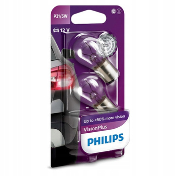 2x Żarówki PHILIPS P21/5W BAY15D 12V VISION +60%