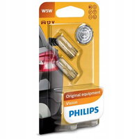 2x Żarówki PHILIPS W5W W2,1x9,5d 12V VISION +30%