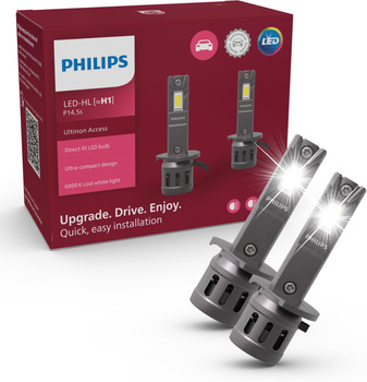 PHILIPS ŻARÓWKI LED H1 ULTINON ACCESS ŁATWY MONTAŻ 2SZT. 6000K SUPER MINI