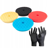 ZESTAW PADÓW POLERSKICH DO POLEROWANIA POLERKA 4x 125/150mm RÓŻNA TWARDOŚĆ